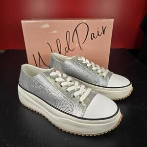 Wild Pair Women's US 12M High Five Silver Bling Sneakers #10014883000